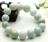 Hand-Carved Natural Jade Emerald 10MM Round Bead Bracelet