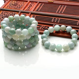 Jade Emerald 13mm Bead Bracelet Charm Bangle Luck Amulet Jewelry
