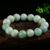 Jade Emerald 13mm Bead Bracelet Charm Bangle Luck Amulet Jewelry