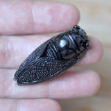 Jade Cicada Pendant on Rope Necklace