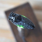 Jade Cicada Pendant on Rope Necklace