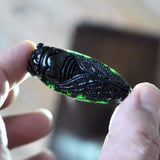 Jade Cicada Pendant on Rope Necklace