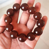 Natural Jade Coffee Bead Bracelet Men Amulet Gemstone