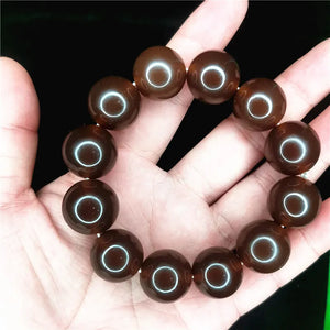 Natural Jade Coffee Bead Bracelet Men Amulet Gemstone