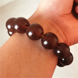 Natural Jade Coffee Bead Bracelet Men Amulet Gemstone