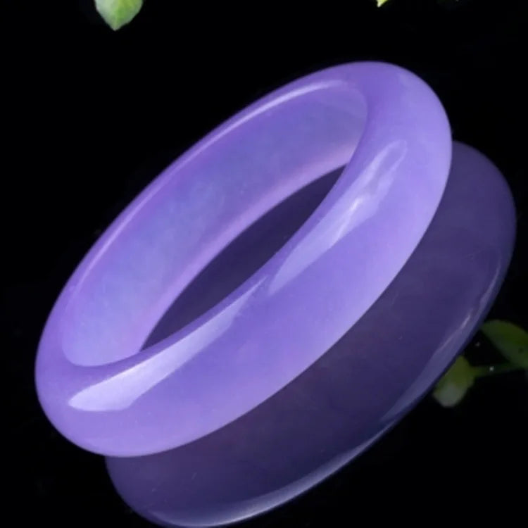 Natural Purple Jade Bangle Bracelet for Women