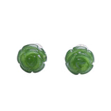 Green Jade Earrings with 925 Sterling Silver Jewelry for Women