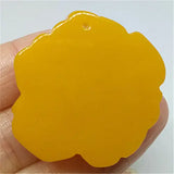 Natural Jade Yellow Jade Pendant Statue Jewelry Amulet Roses