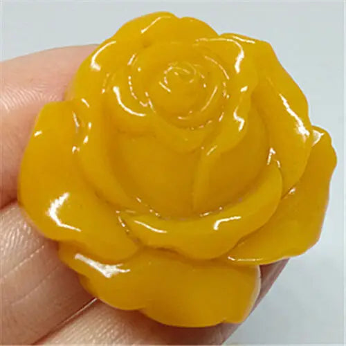 Natural Jade Yellow Jade Pendant Statue Jewelry Amulet Roses