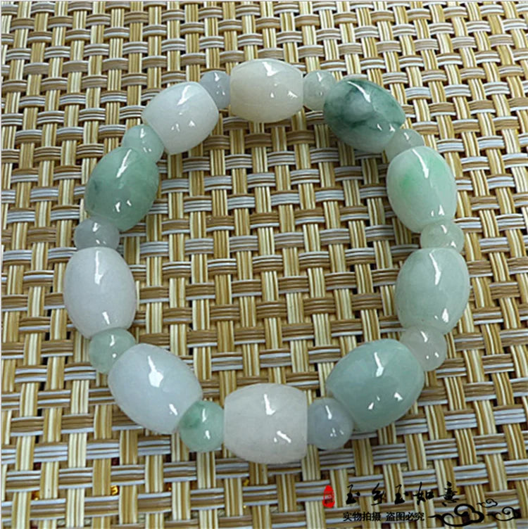 Natural Ice Jadeite Beaded Bracelet for Men and Women
