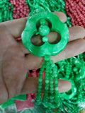 Jadeite Dry Green Necklace Pendant Round Bead Chain Sweater AAAAAA