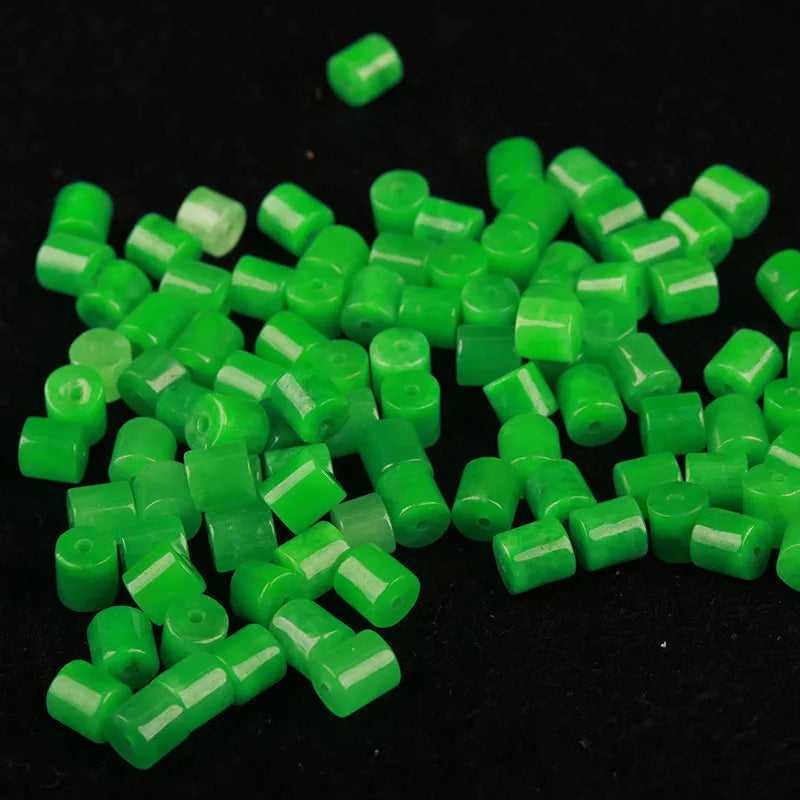 Natural Jadeite Hand-Carved Barrel Beads for DIY Jade Bracelets and Necklaces
