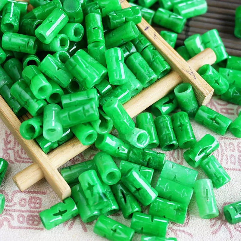 Hand-Carved Natural Jadeite Hollow Out DIY Jade Bracelets Necklace
