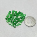 Natural Jadeite Hand-Carved Scattered Beads DIY Green Jade Bracelets Fitting