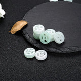 Natural Jadeite Handcarved Coin Beads DIY Jade Bracelets Necklace