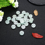 Natural Jadeite Handcarved Coin Beads DIY Jade Bracelets Necklace