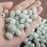 Natural Jadeite Hollow Rice Beads DIY Jade Bracelets Necklaces