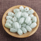 Natural Jadeite Hollow Rice Beads DIY Jade Bracelets Necklaces