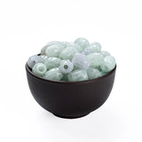 Natural Jadeite Handcarved Hollow Rice Beads DIY Jade Bracelets Necklace