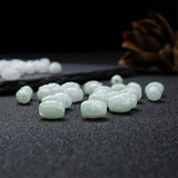 Natural Jadeite Handcarved Hollow Rice Beads DIY Jade Bracelets Necklace