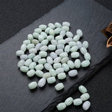 Natural Jadeite Handcarved Hollow Rice Beads DIY Jade Bracelets Necklace