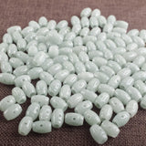 Natural Jadeite Hollow Rice Beads DIY Jade Bracelets Necklaces