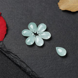 Natural Jadeite Handcarved Water Droplets Beads DIY Jade Bracelets Necklace
