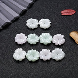 Natural Jadeite Jade Rose Flower Beads DIY Bracelets Necklace Accessories