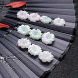 Natural Jadeite Jade Rose Flower Beads DIY Bracelets Necklace Accessories
