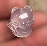 Jade Fox Pendant Necklace Lucky Rope Chain
