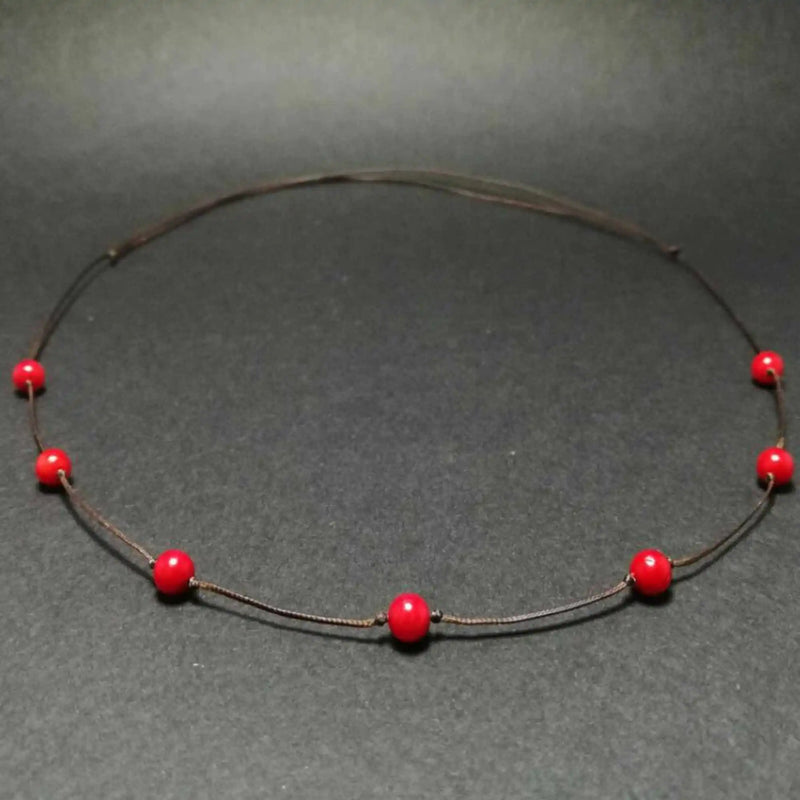 Red Coral Gemstone Pendant Necklace Thanksgiving Blessing All Saints