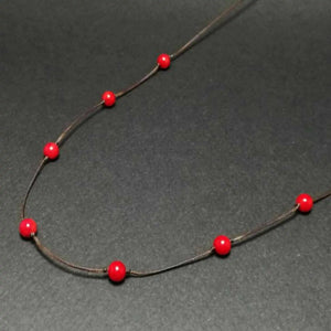 Red Coral Gemstone Pendant Necklace Thanksgiving Blessing All Saints