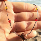 Rudraksha Red Agate Beads Pendant Necklace Chakras Pray Gift Spirituality