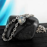 Labradorite Stone Anklet Silver Foot Jewelry