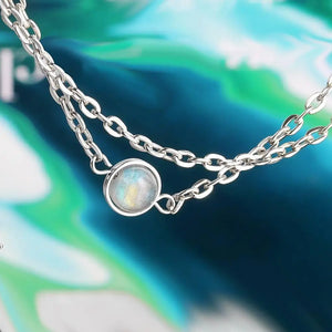 Labradorite Stone Anklet Silver Foot Jewelry