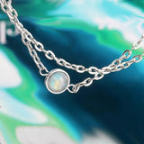 Labradorite Stone Anklet Silver Foot Jewelry