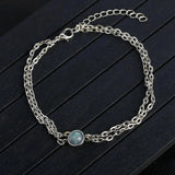 Labradorite Stone Anklet Silver Foot Jewelry