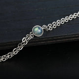 Labradorite Stone Anklet Silver Foot Jewelry