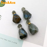 Labradorite Perfume Bottle Gem Essential Oils Diffuser Stone Vial