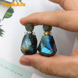 Labradorite Perfume Bottle Gem Essential Oils Diffuser Stone Vial