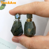 Labradorite Perfume Bottle Gem Essential Oils Diffuser Stone Vial
