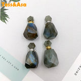 Labradorite Perfume Bottle Gem Essential Oils Diffuser Stone Vial