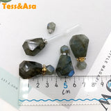 Labradorite Perfume Bottle Gem Essential Oils Diffuser Stone Vial