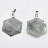 Labradorite Stone Necklace Pendant for Jewelry Making DIY 4pcs