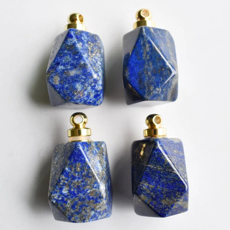 Lapis Lazuli Perfume Bottle Pendant Essential Oil Diffuser Necklace