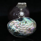 Large Natural Abalone Shell Oval Pendant Pearl Beads Charms Jewelry