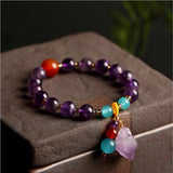 Natural Amethyst Cluster Raw Ore Bracelet