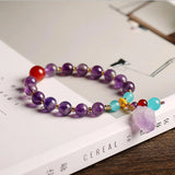 Natural Amethyst Cluster Raw Ore Bracelet