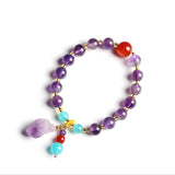 Natural Amethyst Cluster Raw Ore Bracelet