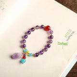 Natural Amethyst Cluster Raw Ore Bracelet